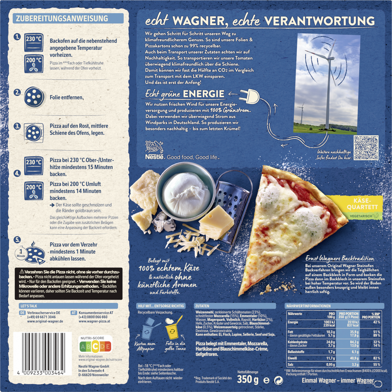Wagner Pizza Original Steinofen Käse Quartett_2