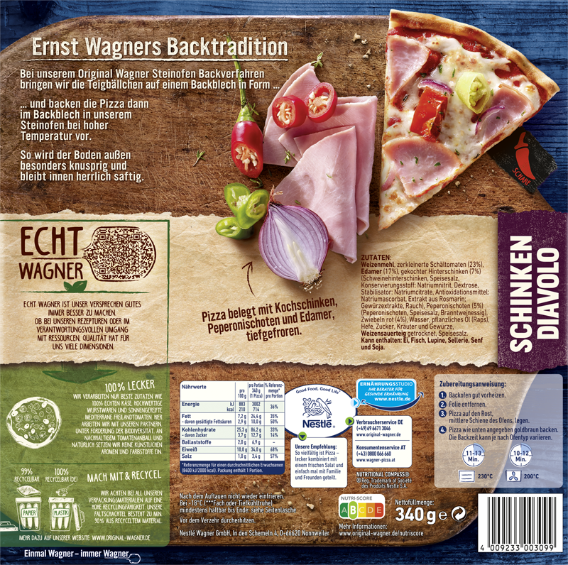 Wagner Pizza Original Steinofen Schinken Diavolo_2 Wagner Pizza Original Steinofen Schinken Diavolo_2