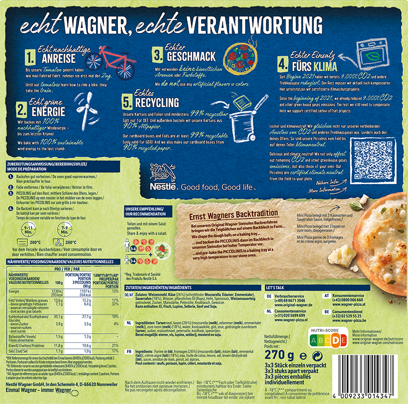 Wagner Pizza Original Piccolinis Drei-Käse_2