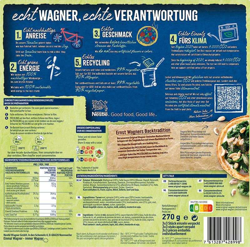 Wagner Piccolinis Spinach Creamy Style 9x30g_2 Wagner Piccolinis Spinach Creamy Style 9x30g_2
