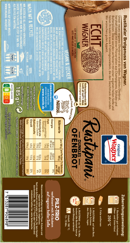 Wagner Rustipani dunkles Ofenbrot "Pilz Trio"_2