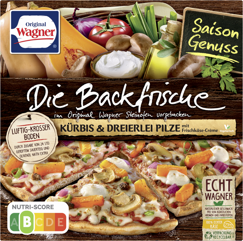 Wagner Pizza Die Backfrische Kürbis & Dreierlei Pilze_1 Wagner Pizza Die Backfrische Kürbis & Dreierlei Pilze_1