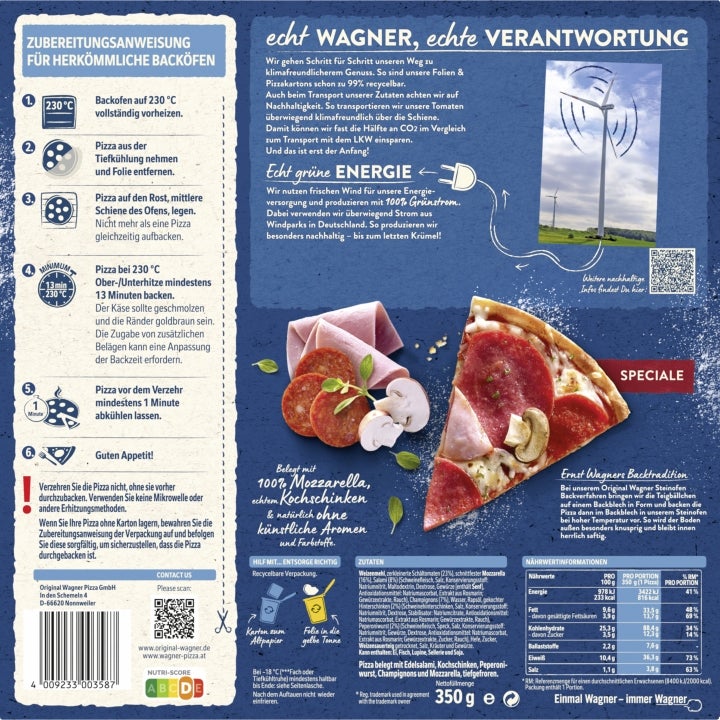 Wagner Pizza Original Steinofen Speciale