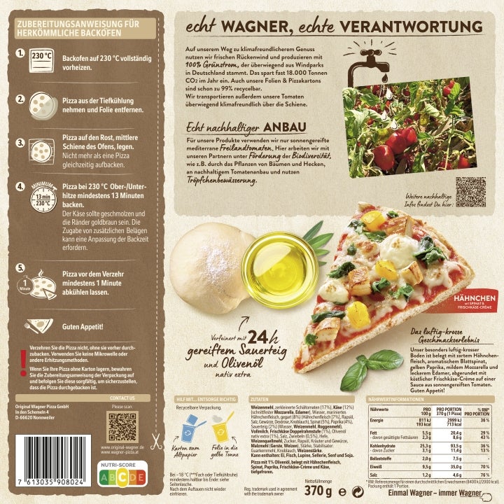Wagner Pizza Die Backfrische Hähnchen