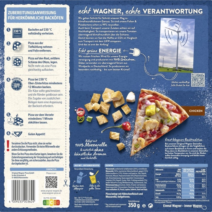 Wagner Pizza Original Steinofen Chicken