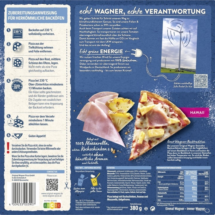 Wagner Pizza Original Steinofen Hawaii