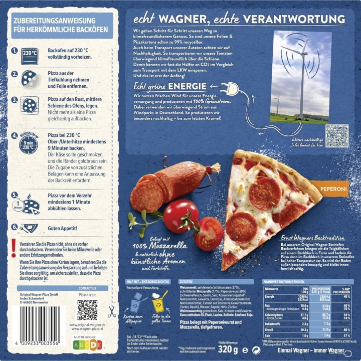 Wagner Pizza Original Steinofen Peperoni