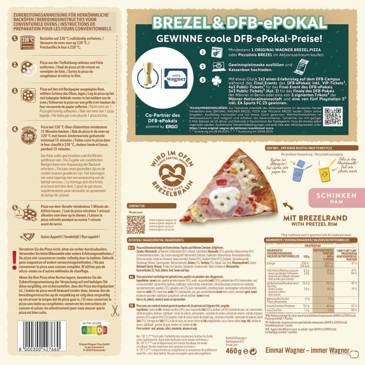 WAGNER Brezel Pizza Ham