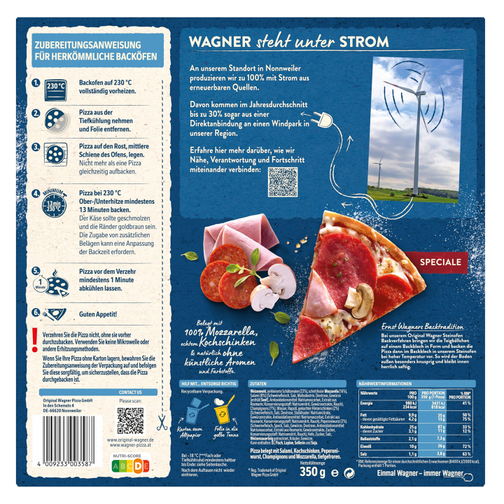 Wagner Pizza Original Steinofen Speciale