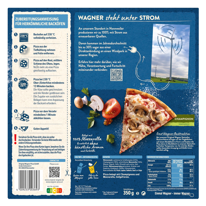 Wagner Pizza Original Steinofen Champignon