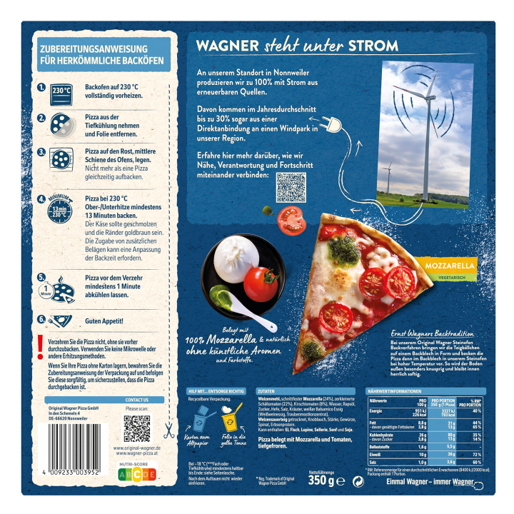 Original Wagner Steinofen Pizza Mozzarella
